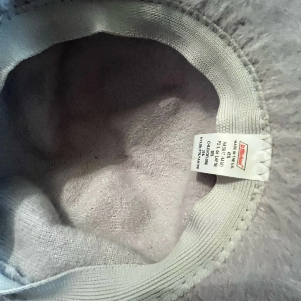 St Michael Grey Rabbit Fur Blend Bucket Hat Made in the UK OSFM